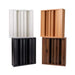 Demi GIK Acoustics Q7D Quadratic Residue Diffuser acoustic panels in white, black, natural wood, and walnut finishes for sound diffusion and room acoustics