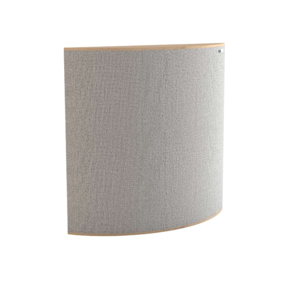 Demi Glass GIK Acoustics Evolution PolyFusor™ Polycylindrical Diffuser in light gray fabric with a smooth semi-cylindrical shape