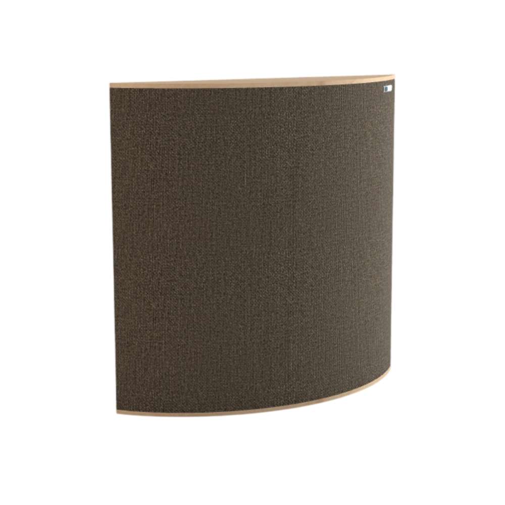 Demi Lerwick GIK Acoustics Evolution PolyFusor™ Polycylindrical Diffuser in dark brown fabric with a compact curved front surface