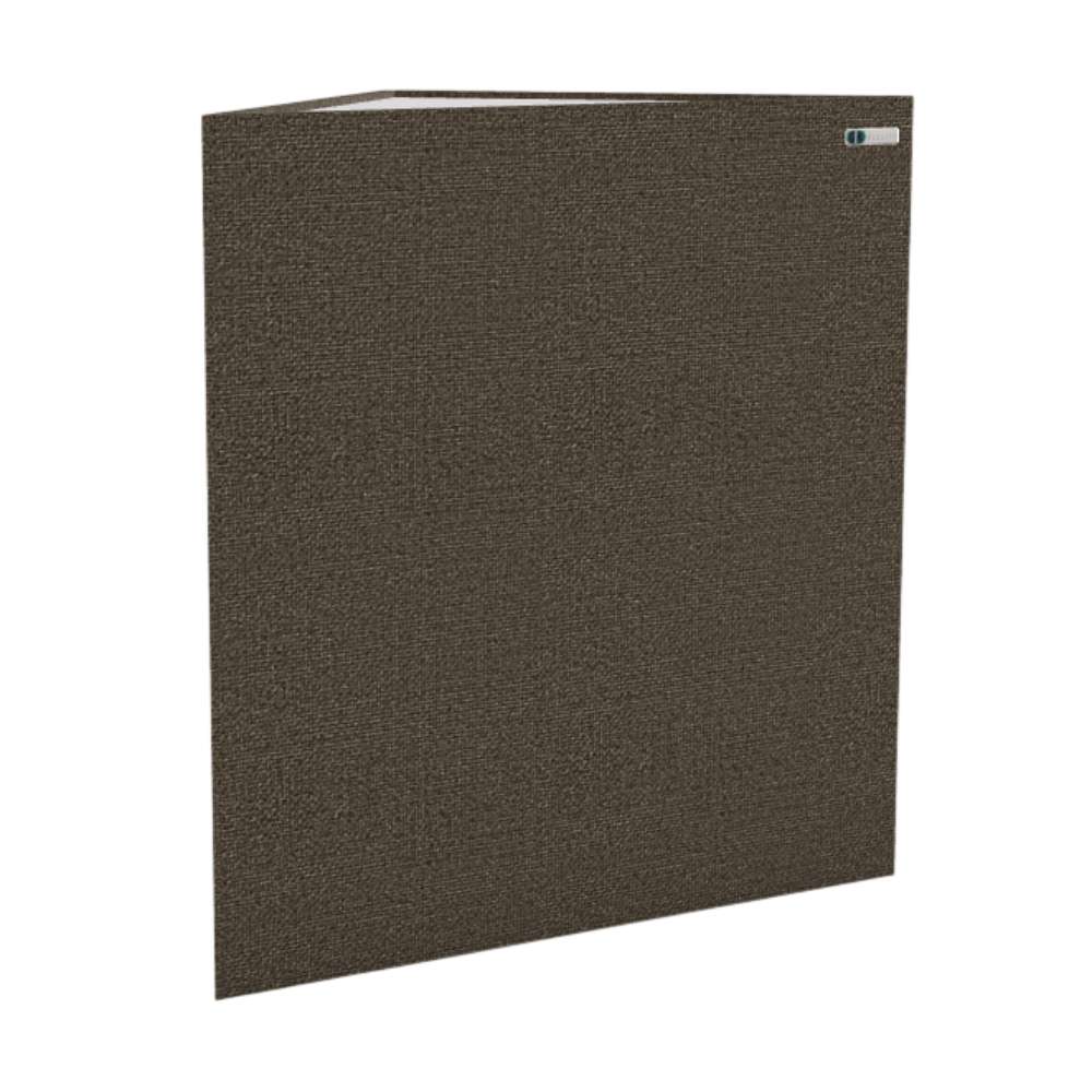 Demi Lerwick GIK Acoustics TriTrap™ Corner Bass Trap in dark brown fabric for acoustic room treatment