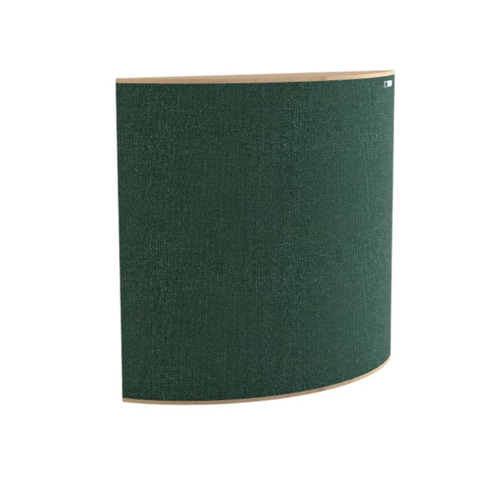Demi Lora GIK Acoustics Evolution PolyFusor™ Polycylindrical Diffuser in deep forest green fabric with a compact curved acoustic panel design