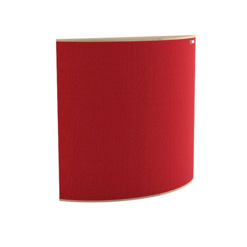 Demi Pitlochry GIK Acoustics Evolution PolyFusor™ Polycylindrical Diffuser in bright red fabric with a curved acoustic treatment design