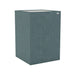 Demi Ronay GIK Acoustics Soffit Corner Bass Trap in a muted blue-gray fabric finish for improved low-frequency sound control