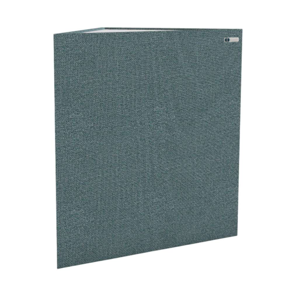 Demi Ronay GIK Acoustics TriTrap™ Corner Bass Trap in muted blue fabric with a subtle woven texture