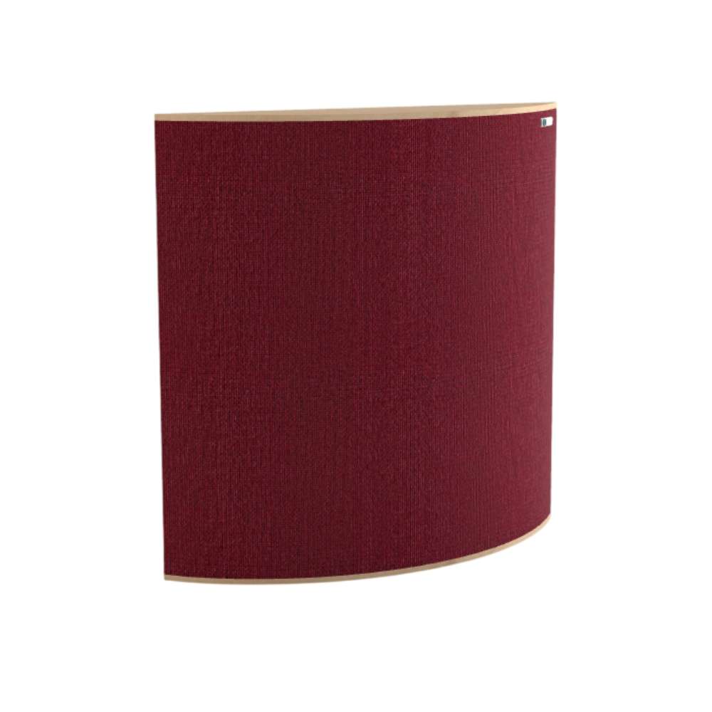 Demi Tummel GIK Acoustics Evolution PolyFusor™ Polycylindrical Diffuser in rich burgundy fabric with a semi-cylindrical sound-diffusing shape