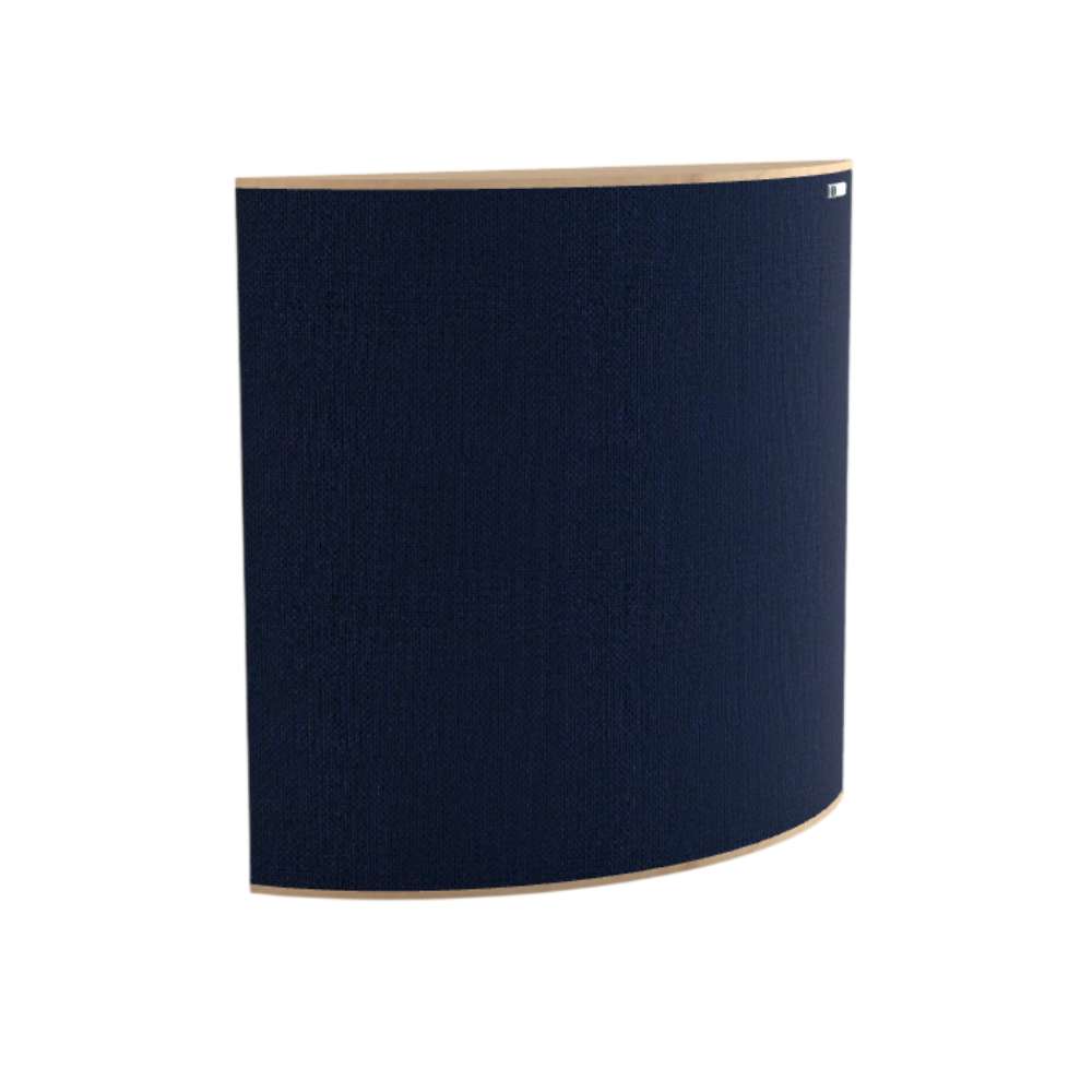 Demi Walten GIK Acoustics Evolution PolyFusor™ Polycylindrical Diffuser in deep navy blue fabric with a sleek curved acoustic panel