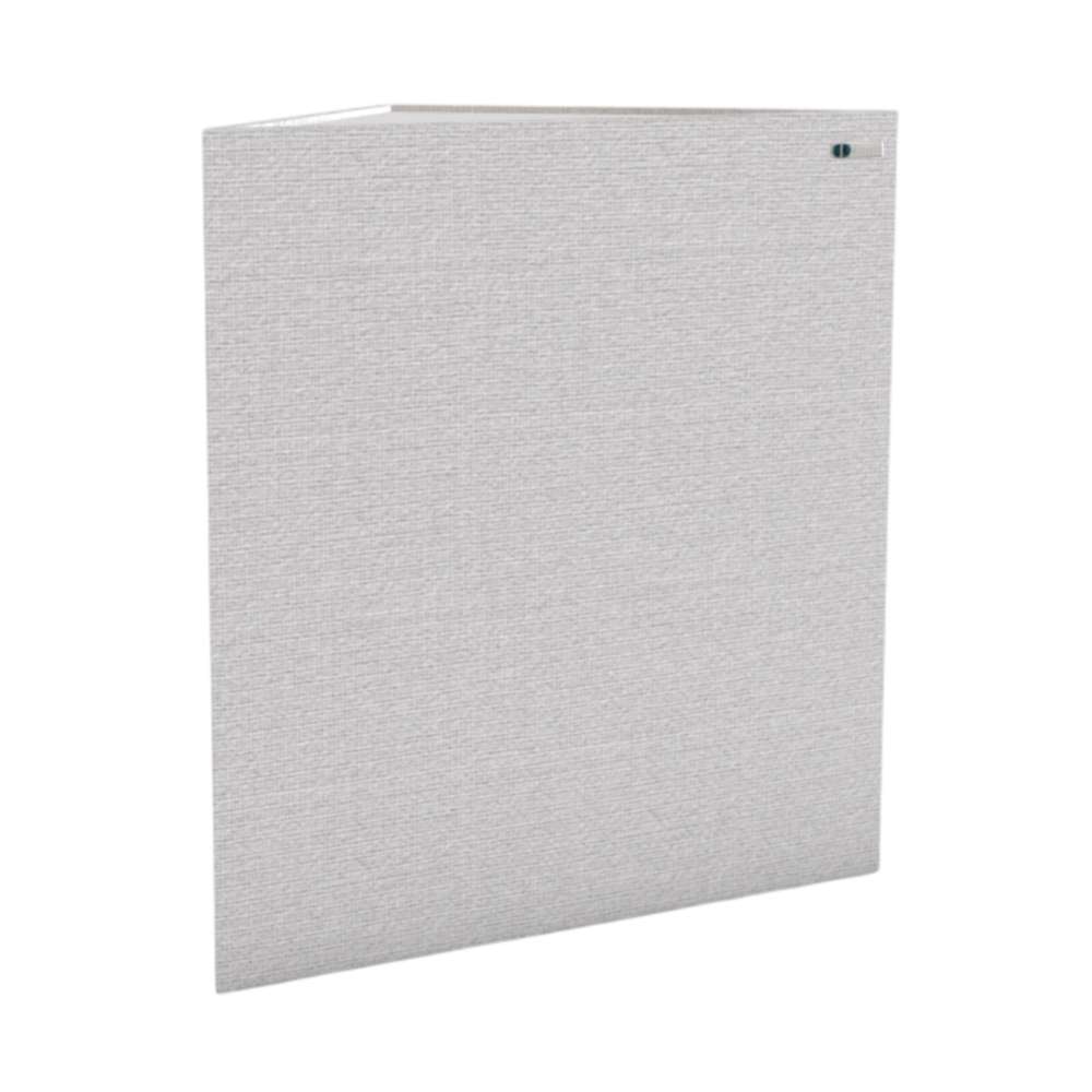 Demi White GIK Acoustics TriTrap™ Corner Bass Trap in bright white fabric for a crisp and minimalist aesthetic