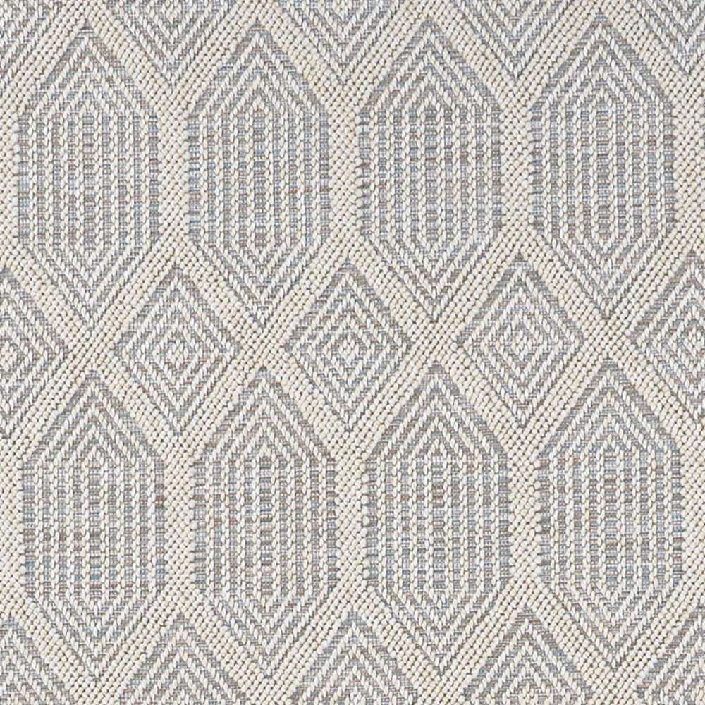 Detailed close-up highlights the repeating diamond design of Couristan Liguria Indoor/Outdoor Rug - Rapallo/Aqua