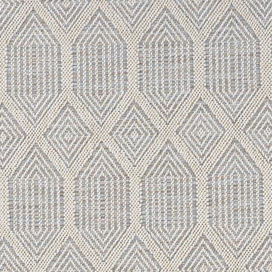 Detailed close-up highlights the repeating diamond design of Couristan Liguria Indoor/Outdoor Rug - Rapallo/Aqua