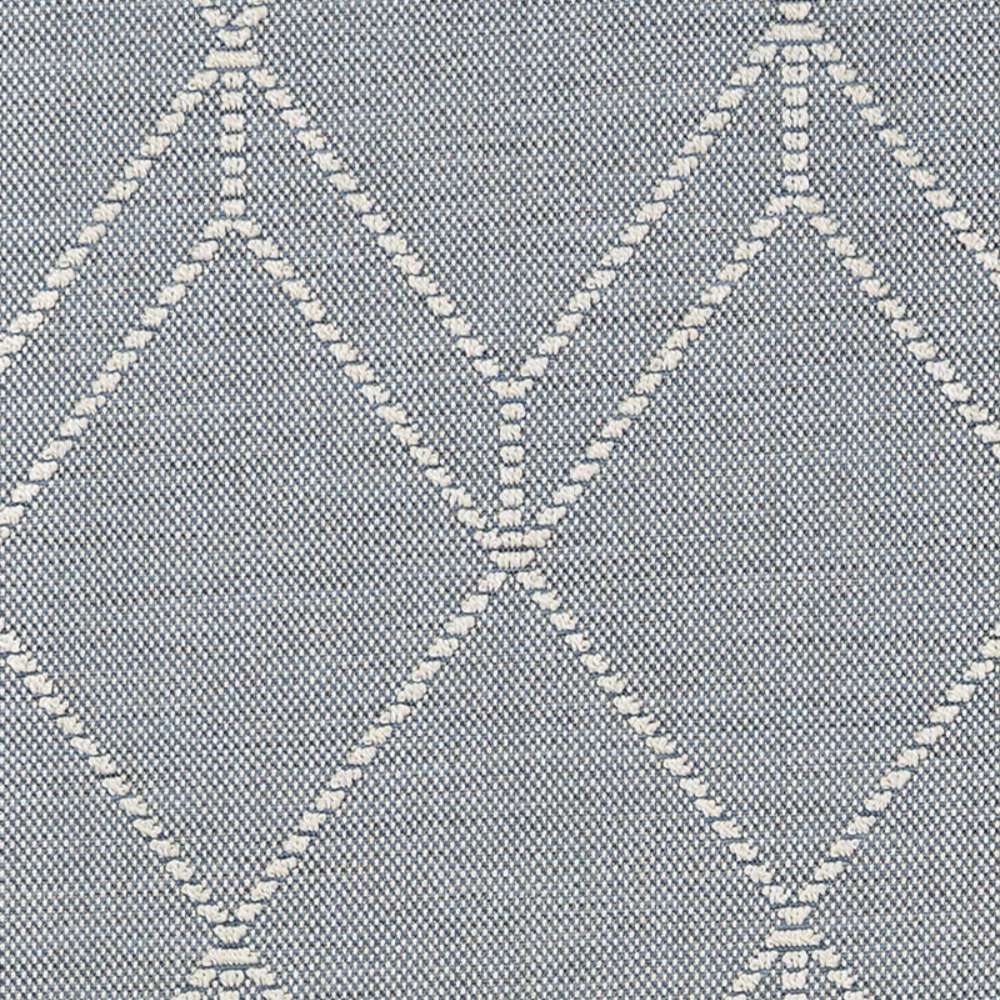 Detailed close-up of Couristan Liguria Indoor/Outdoor Rug - Noli/Azul highlights the ivory diamond stitching against its azul base