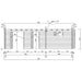 Detailed construction plan of the front elevation displays door placements and framing of the GardenHouse24 USA Henning 70 Garden Room
