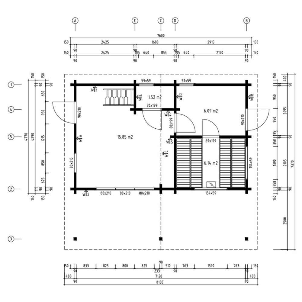 Detailed floor plan illustrates interior measurements and room divisions inside the GardenHouse24 USA Sauna Marit 90 Garden Room