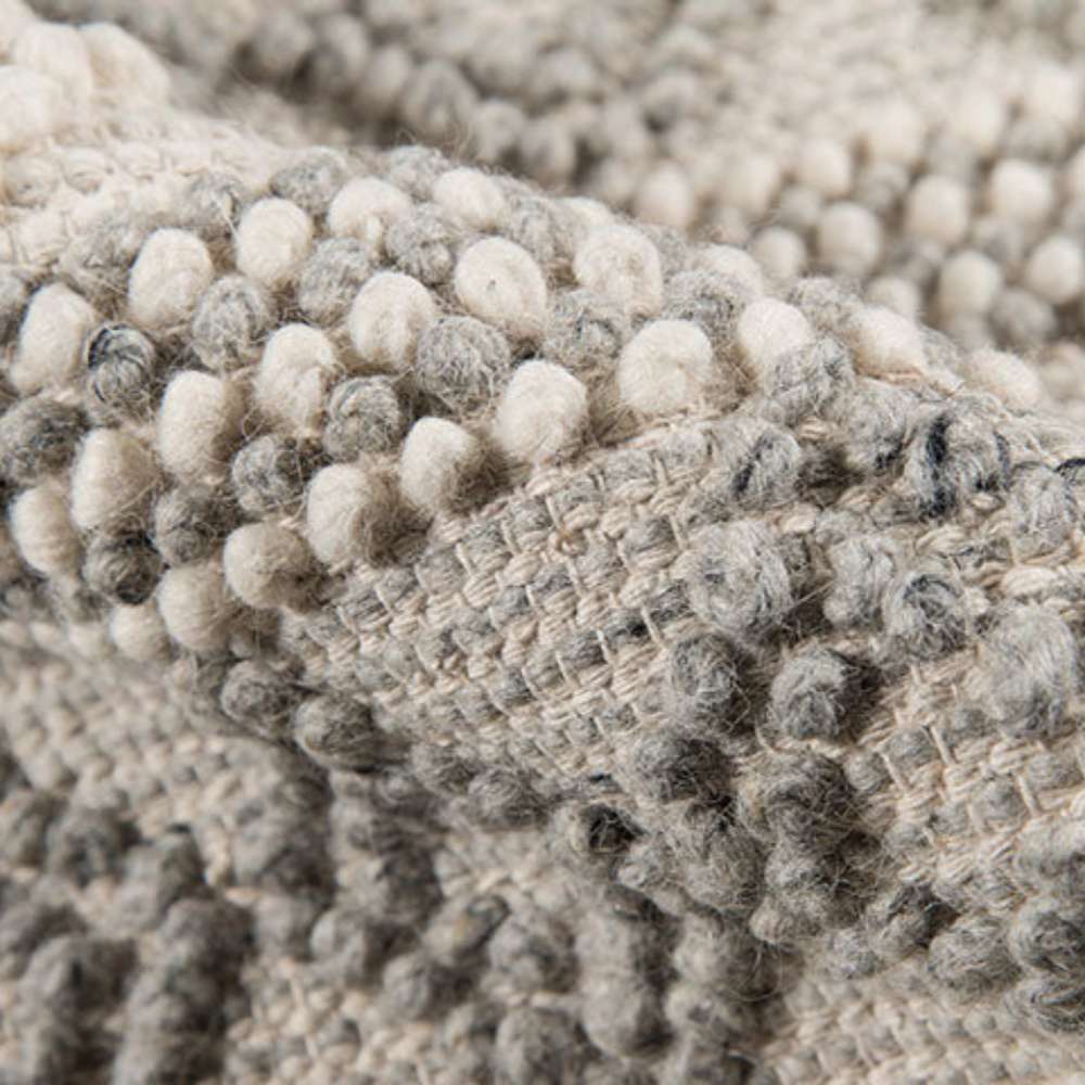 Detailed macro shot displays the woven loops and fibers of Momeni Andes Indoor Rug - AND-10 Ivory