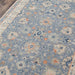 Detailed shot of Momeni Anatolia Indoor Rug - ANA-8 Blue shows its floral-inspired design and soothing blue tones