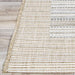 Detailed view of Couristan Monaco Indoor/Outdoor Rug - Bowline/Cocoa Natural-Ivory highlights its tightly woven border and clean finish