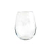 Detroit Lions Crate & Barrel NFL Aspen 11.75oz Stemless Wine Glass, Set of 4 featuring an etched leaping lion logo on clear glass