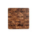 Detroit Lions Crate & Barrel NFL Square End Grain Cutting Board features a warm wood-block surface with the Lions leaping lion logo engraved near the bottom
