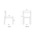 Diagram displays the side and front measurements of Westminster Teak Horizon Teak Side Chair, showing its height, width, and depth