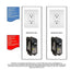 Diagram for Golden Designs Reserve Edition 6 Person Near Zero EMF Full Spectrum Sauna with Himalayan Salt Bar showing two white outlets and two black breakers labeled Dedicated Line 1 and Dedicated Line 2