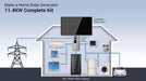 Diagram showing how Sun Gold Power 11400W 48V Split Phase 30.72KWH Lithium Battery Hybrid Solar Kit powers household appliances