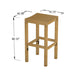 Diagram shows the dimensions of Westminster Teak Somerset Backless Bar Stool, including its square top and overall height