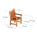 Diagram shows the dimensions of Westminster Teak Veranda Teak Armchair, including its height, width, depth, and seat measurements