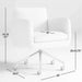Dimension diagram of Crate & Barrel Jens Plush Ivory Office Chair showing chair height, seat height, width, and depth measurements