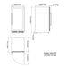 Dimensioned blueprint shows front, side, and top measurements of KingsBottle 47" High Wine & Beverage Refrigerator Combo with Triple Temp Zones