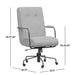 Dimensions of Crate & Barrel Ellison Green Woven High-Back Office Chair showing adjustable height, width, and depth measurements