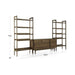 Dimensions of Crate & Barrel Tate 136.5" Walnut Storage Media Console and Bookshelf Set showing its 136.5-inch width, 75.5-inch height, and 16-inch depth