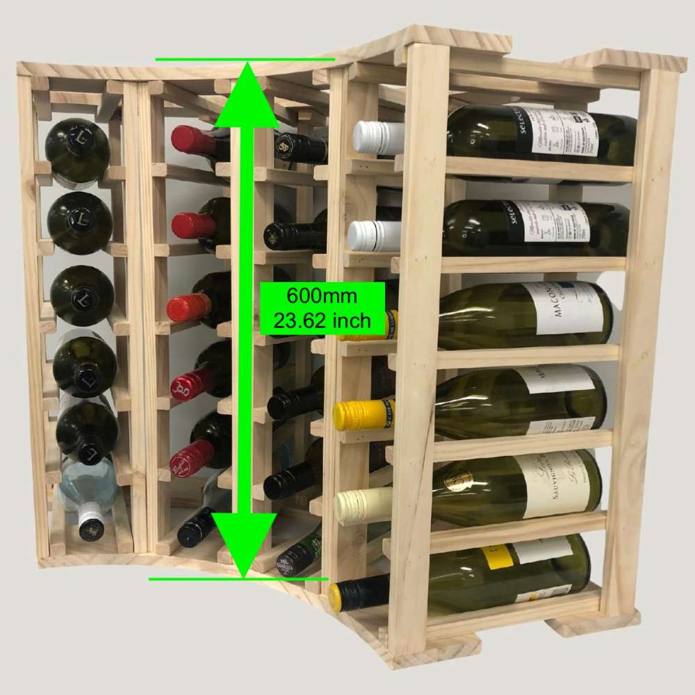 KingsBottle 4 Column 24 Bottle Curved Corner Wine Cube-Freedom Room