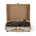 Displaying the Crosley Cruiser Plus Portable Turntable with Bluetooth InOut - Basketweave, the turntable’s open lid