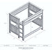 Double Double Right – Fireside Lodge Barnwood Bunk Bed shown as a black-and-white diagram of a double-over-double bunk bed with the ladder on the right and full measurements