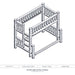 Double Single Right – Fireside Lodge Cedar Log Bunk Bed shows a black-and-white drawing of a double bottom bunk with a single top bunk and a right-side ladder
