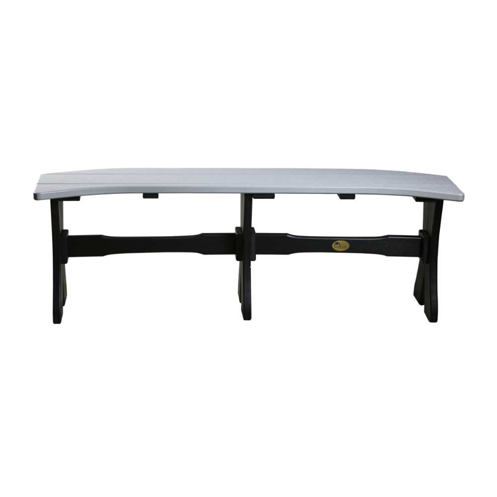 Dove Gray and Black LuxCraft 52 Table Bench