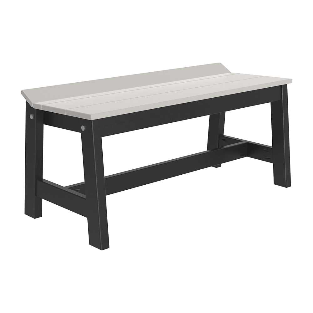 Dove Gray and Black LuxCraft Cafe Dining Bench 41