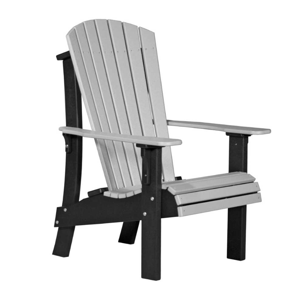 Dove Gray and Black LuxCraft Royal Adirondack Chair