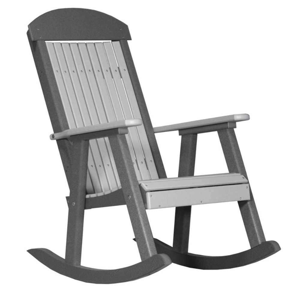 Dove Gray and Slate LuxCraft Porch Rocker