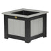 Dove Grey and Black LuxCraft Poly Lumber Square Planter in 24in and 15in