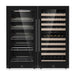 Dual-door design with beverage shelves and wine racks inside KingsBottle 47" High Wine & Beverage Refrigerator Combo with Triple Temp Zones