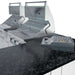 Dual grill setup with a side burner on a dark countertop in the Sunstone Texas Tango 19ft Outdoor Kitchen Island Package
