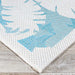 Edge view highlights the clean finish of Couristan Monaco Indoor/Outdoor Rug - Coastal Flora/Ivory-Turquoise