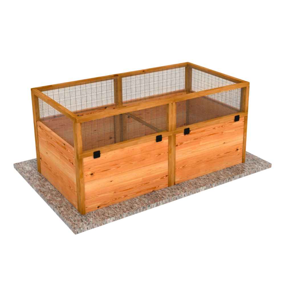 Empty Outdoor Living Today 6×3 Raised Garden Bed with open mesh sides, ready to be filled with soil and plants