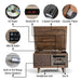 Equipped with a turntable, CD player, cassette player, Bluetooth input, AMFM radio, and aux input, the Crosley Serenade 8-In-1 Record Player - Walnut offers versatile music options