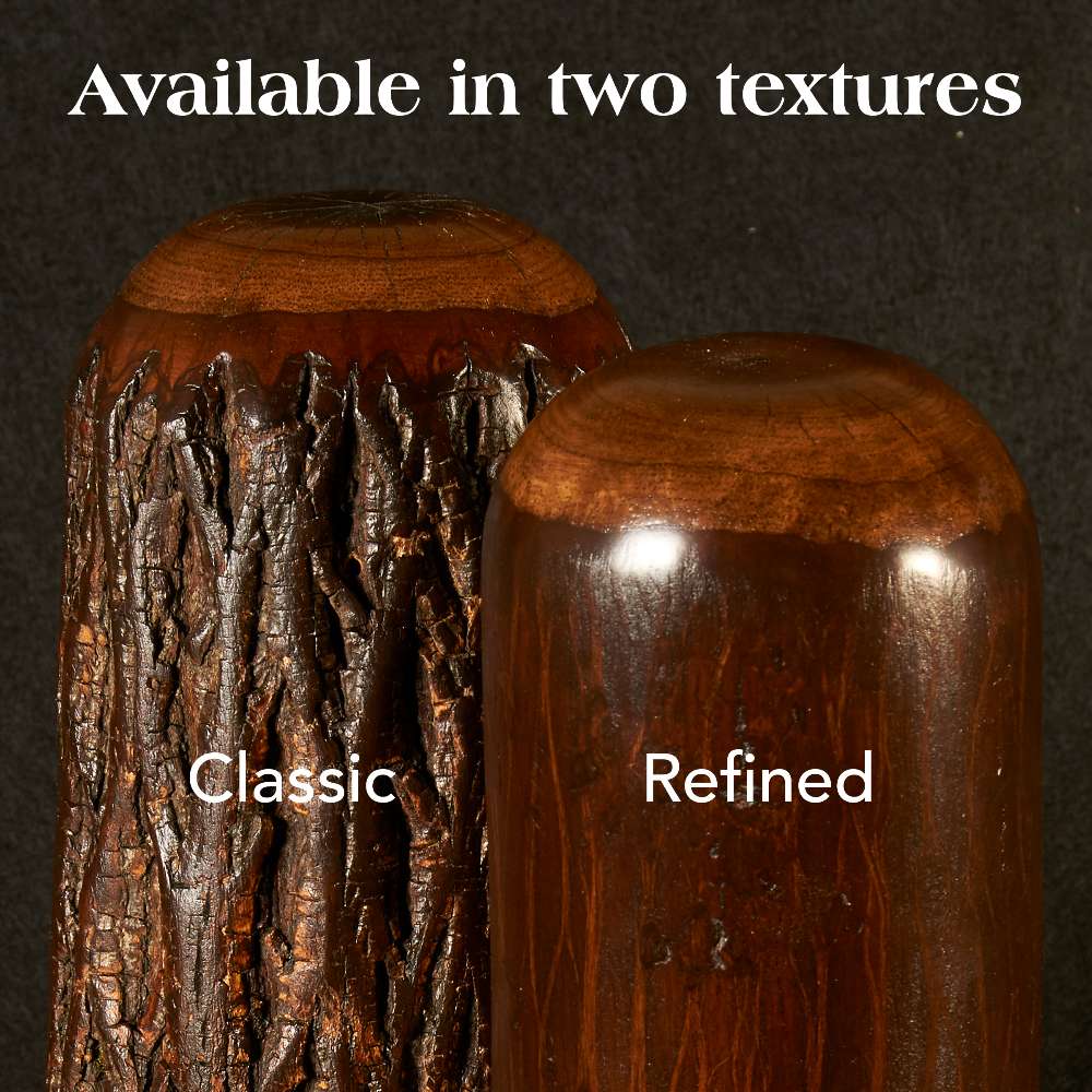 Espresso Fireside Lodge Hickory Log Two Drawer Writing Desk shown with classic and refined log textures in a dark espresso finish