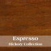 Espresso Fireside Lodge Log Five Drawer Chest displays a deep dark brown finish with visible textured grain