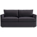 Fabric Cobalt (Taft Textured Weave) Crate & Barrel Lounge Sofa with dark cobalt textured weave upholstery, oversized cushions, and a sleek contemporary design