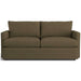 Fabric Hunter (Taft Textured Weave) Crate & Barrel Lounge Sofa with hunter green textured weave upholstery, plush cushions, and clean-lined track arms