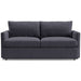 Fabric Ink (Taft Textured Weave) Crate & Barrel Lounge Sofa with dark ink textured weave upholstery, deep seating, and straight track arms