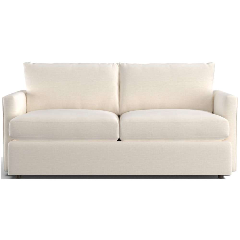 Fabric Ivory (Cypress Chenille) Crate & Barrel Lounge Sofa with soft ivory chenille upholstery, plush cushions, and a clean modern silhouette